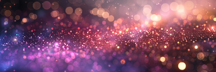 Wall Mural - abstract myriad of colorful bokeh lights against a dark background. festive magical atmosphere