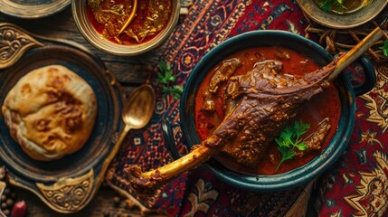 Canvas Print - A feast of authentic Indian cuisine