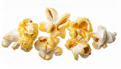 Sticker - butterfly or snowflake popcorn an irregular shaped puffed corn kernels isolated png