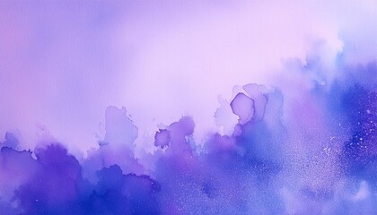 Poster - purple watercolor background with paper texture vintage watercolor paint splash and stains in elegant blue