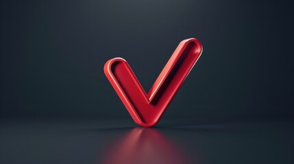 Wall Mural - A close-up shot of a red V-shaped object sitting on a black surface