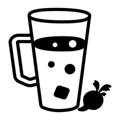 Poster - A hand drawn icon of beetroot drink glass 