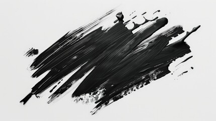 Aufkleber - This artwork features abstract black brush strokes symbolizing artistic flair and creativity, rendered on a clear white canvas, embodying modern dynamic expression.