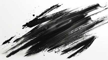 Aufkleber - An abstract image featuring bold black brushstrokes across a white canvas, generating a dramatic and expressive visual impact conveying intensity and creative expression.