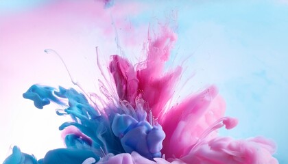 Poster - a colorful explosion of paint is depicted in the image with a mix of pink blue