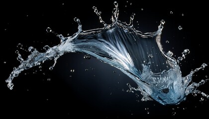 Poster - fresh water splash isolated on black background