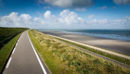 Wall Mural - dike road and north sea westkapelle zeeland netherlands