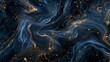 © ChaoticMind - A luxurious abstract art piece showcasing blue and gold marbled patterns with flowing lines, embodying elegance, fluidity, and artistic sophistication.