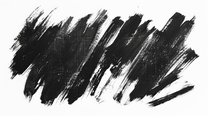 Poster - This image features a chaotic arrangement of black paint strokes on a white background, emphasizing dynamic movement and artistic expression through bold brush techniques.