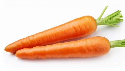 Wall Mural - two carrot vegetables isolated on white background