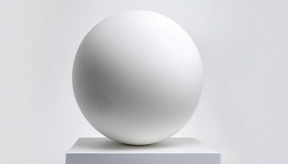 Wall Mural - a white ball is sitting on a white pedestal