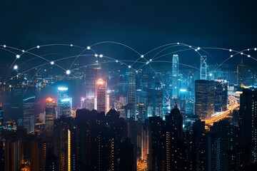 Smart City and network connection concept