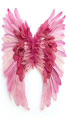 Wall Mural - Fluffy pink wings with layered feathers