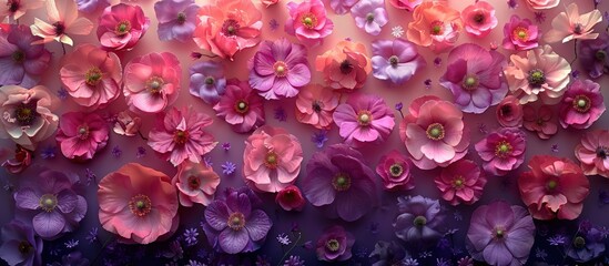 Poster - Floral Gradient: Pink to Purple