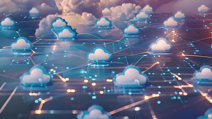 Wall Mural - cloud computing network safe encrypted storage personal data protection verified technology encrypti