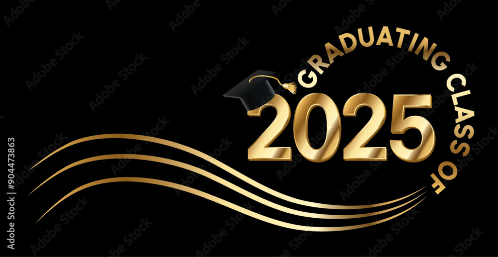 Graduation announcement for the class of 2025 featuring a black ...