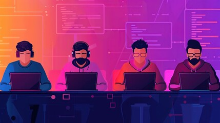 Team of Programmers Working on Code
