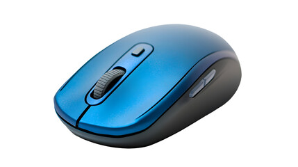 blue computer mouse wireless isolated on white background