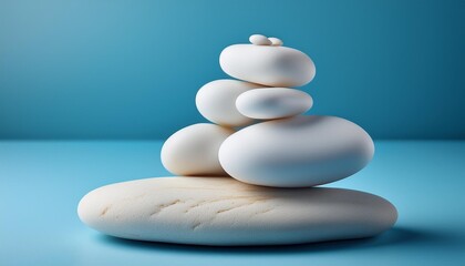 zen stones on white background