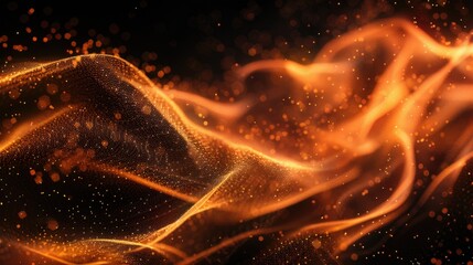 Canvas Print - A close-up shot of a fire burning bright on a dark background, perfect for use in scenes where warmth and light are needed