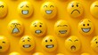 © LU - A closeup shot of yellow emoii faces with different emotions