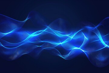 Wall Mural - A blue wave of light on a dark background