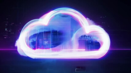 Wall Mural - cloud computing network safe encrypted storage personal data protection verified technology encrypti