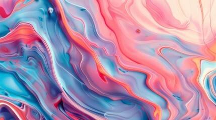 Wall Mural - Colorful abstract background with fluid, wavy patterns resembling marble.