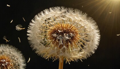 Sticker - Dandelion Seeds Floating Away in the Sunlight.