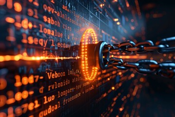 Wall Mural - vibrant purple padlock in a clean, minimalist environment, emphasizing strong yet stylish cyber secu