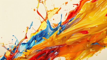 Aufkleber - Vibrant abstract splash of paint creating a dynamic and energetic composition.