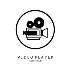 Sticker - Logo vector design for business. Video player logos.