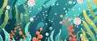 © Cathynew - Cellular interaction, macrophages and small molecules in a sea plant environment, flat design illustration