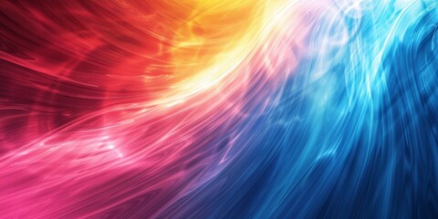 Wall Mural - abstract energy art with vibrant red, yellow, and blue waves, infused with a modern twist