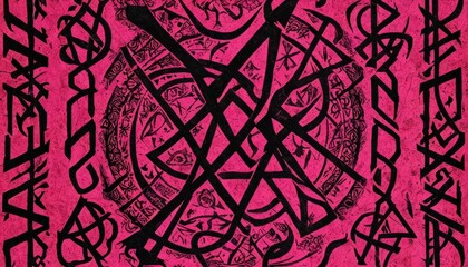 Poster - Abstract Pink and Black Pattern.