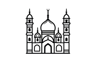 Wall Mural - Mosque icon isolated on white background. Beautiful Mosque icon.