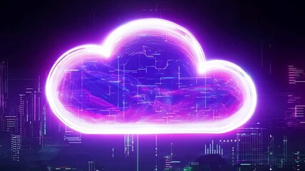 Wall Mural - cloud computing network safe encrypted storage personal data protection verified technology encrypti