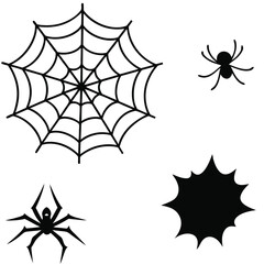 spider webs halloween vector elements set.