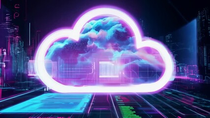 Wall Mural - cloud computing network safe encrypted storage personal data protection verified technology encrypti