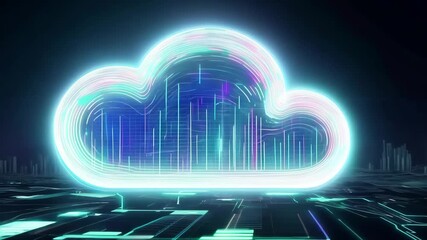 Wall Mural - cloud computing network safe encrypted storage personal data protection verified technology encrypti