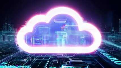 Wall Mural - cloud computing network safe encrypted storage personal data protection verified technology encrypti