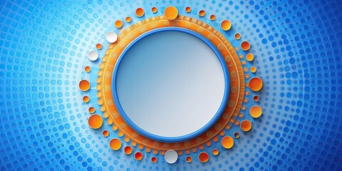 Wall Mural - Blue and orange circle with numbers, abstract design , circle, blue, orange, numbers, geometric, abstract, design