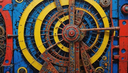 Wall Mural - Colorful Abstract Industrial Gear.