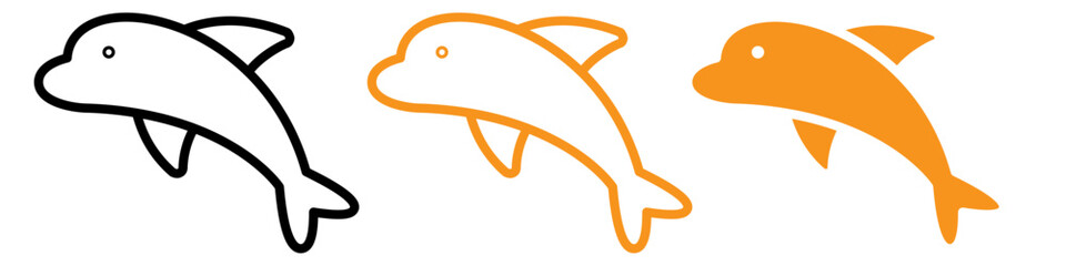 Dolphin Icon Set Marine Animal Illustrations for Ocean and Wildlife Projects