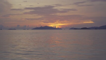 Wall Mural - Clear blue turquoise seawater, Andaman sea in Phuket island in summer season, Thailand. Water in ocean pattern wallpaper background at sunset.