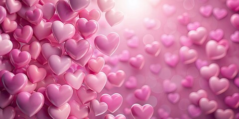 Wall Mural - Pink hearts isolated on background, love, romance, Valentine's Day, decoration, symbol, emotion, passion, affection, cute