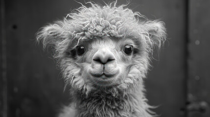 Close-Up Portrait of Fluffy Sheep with Detailed Facial Features