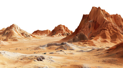 martian landscape isolated on transparent background