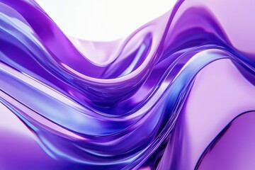 Poster - Abstract Purple Liquid Swirls on White Background