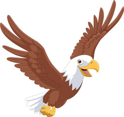 Wall Mural - illustration of a cartoon eagle flying